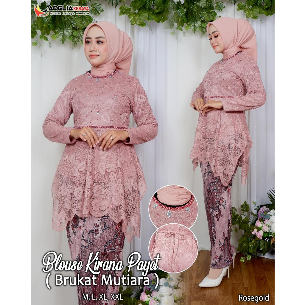 Jual Setelan Blouse Kirana Payet Kebaya Modern Outfit Kekinian