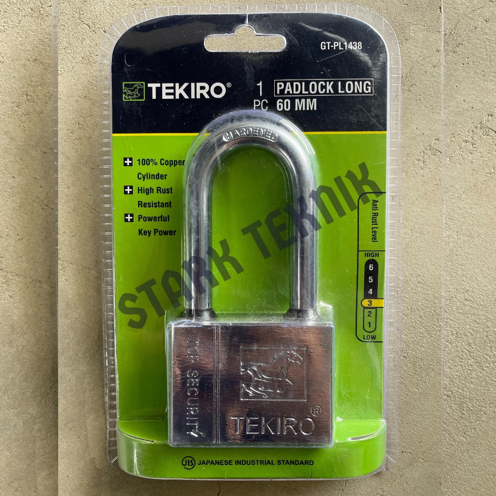 Jual GEMBOK TEKIRO LEHER PANJANG 60 MM PADLOCK LONG Shopee Indonesia