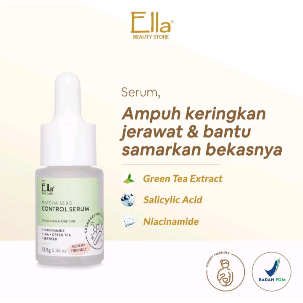 Jual Ella Skin Care Serum Matcha Sebo Control With Green Tea Seaweed