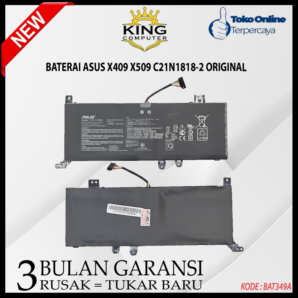 Jual BATERAI ASUS A412 A412F X412U A412D C21N1818 2 ORIGINAL Shopee