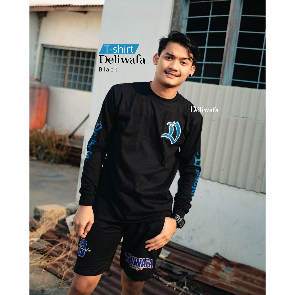 Jual Original Deliwafa T Shirt Unisex Long Sleeved Kode Deliwafa Blu