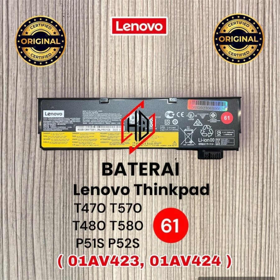 Jual Battery Baterai Lenovo Thinkpad T T T T Slim Tipis