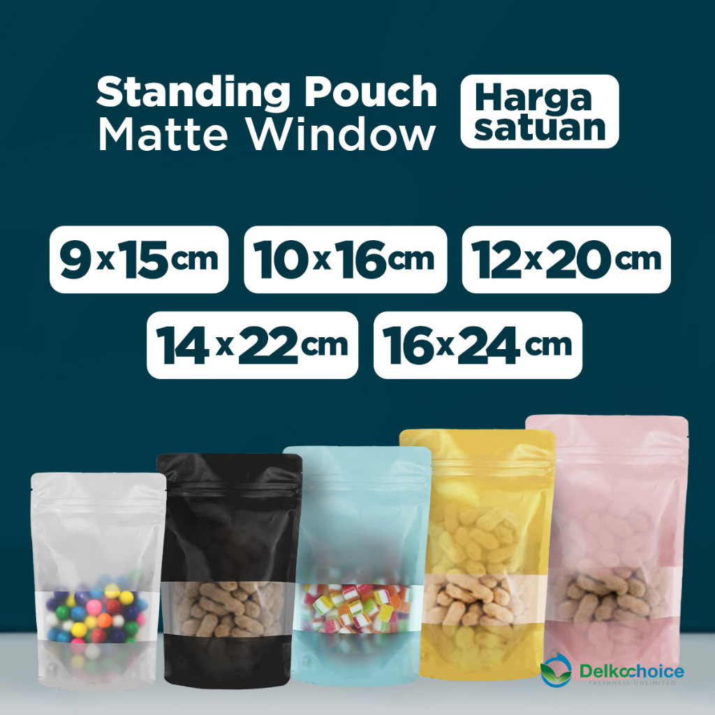 Jual Standing Pouch Window Matte Kemasan Ziplock Delkochoice Pack