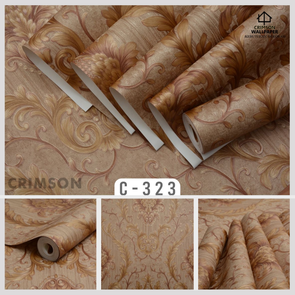 Jual WALLPAPER DINDING ELEGANT VINYL EMBOS BERTEKSTUR SALUR BATIK