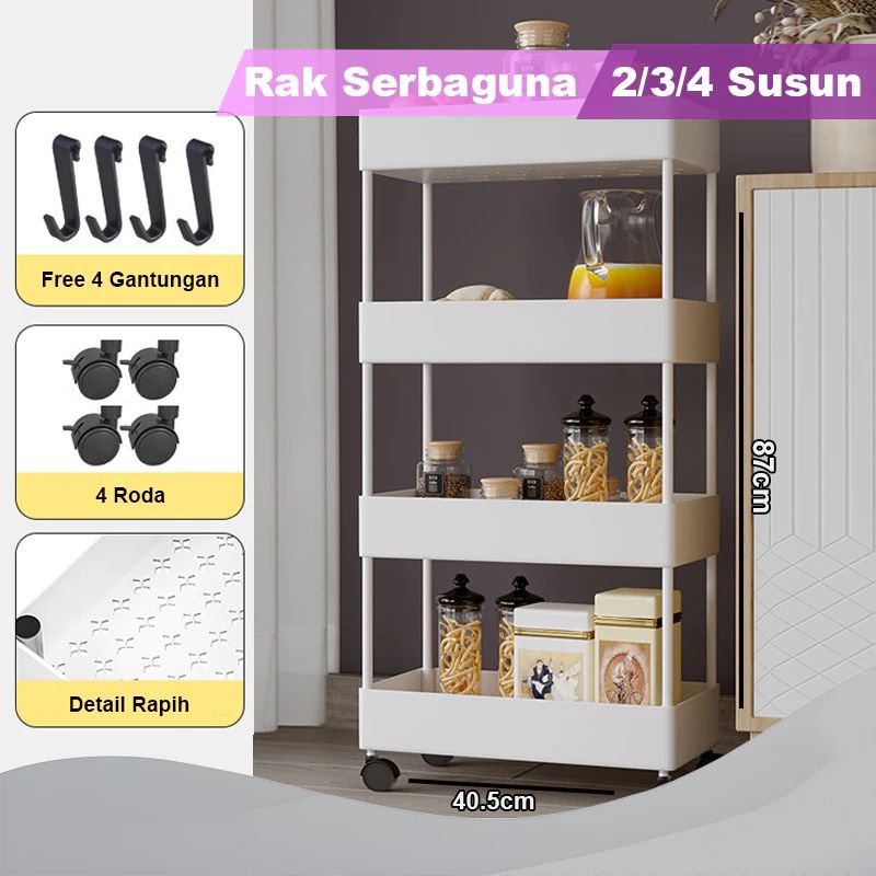 Jual Rak Susun Serbaguna 2 3 4 Tingkat Dengan Roda Square Rak Dapur Rak