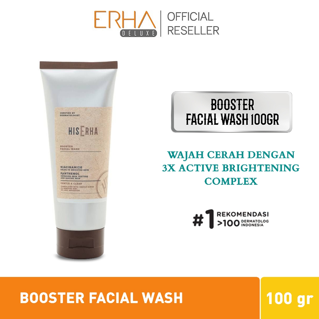 Jual His Erha Booster Facial Wash Sabun Muka Pencerah Pria Dgn