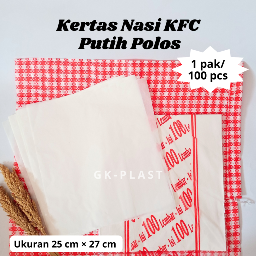 Jual Lbr Paper Rice Kertas Pembungkus Nasi Putih Polos Kertas