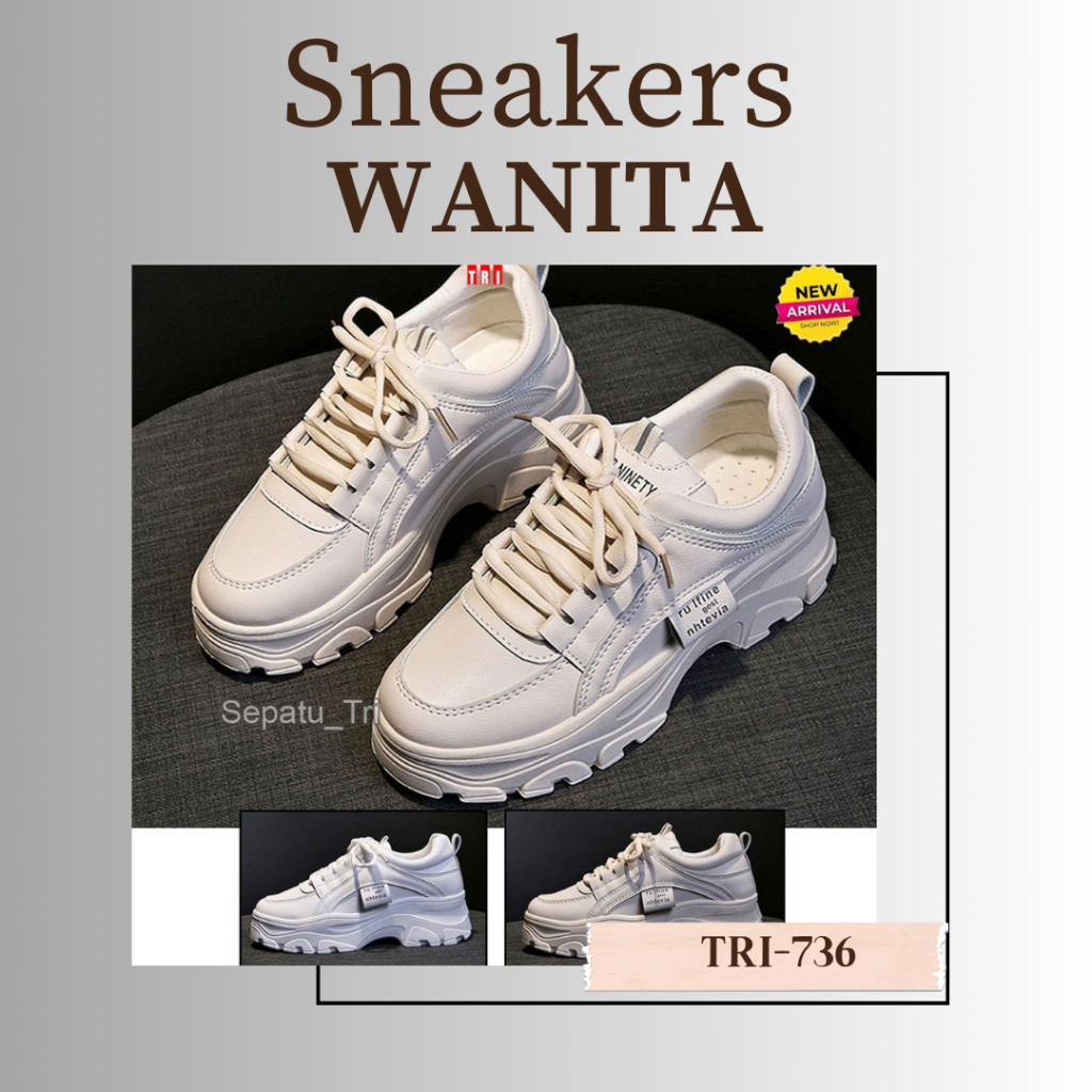 Jual Sneakers Wanita Tri Olahraga Kasual Fashion Running Shoes