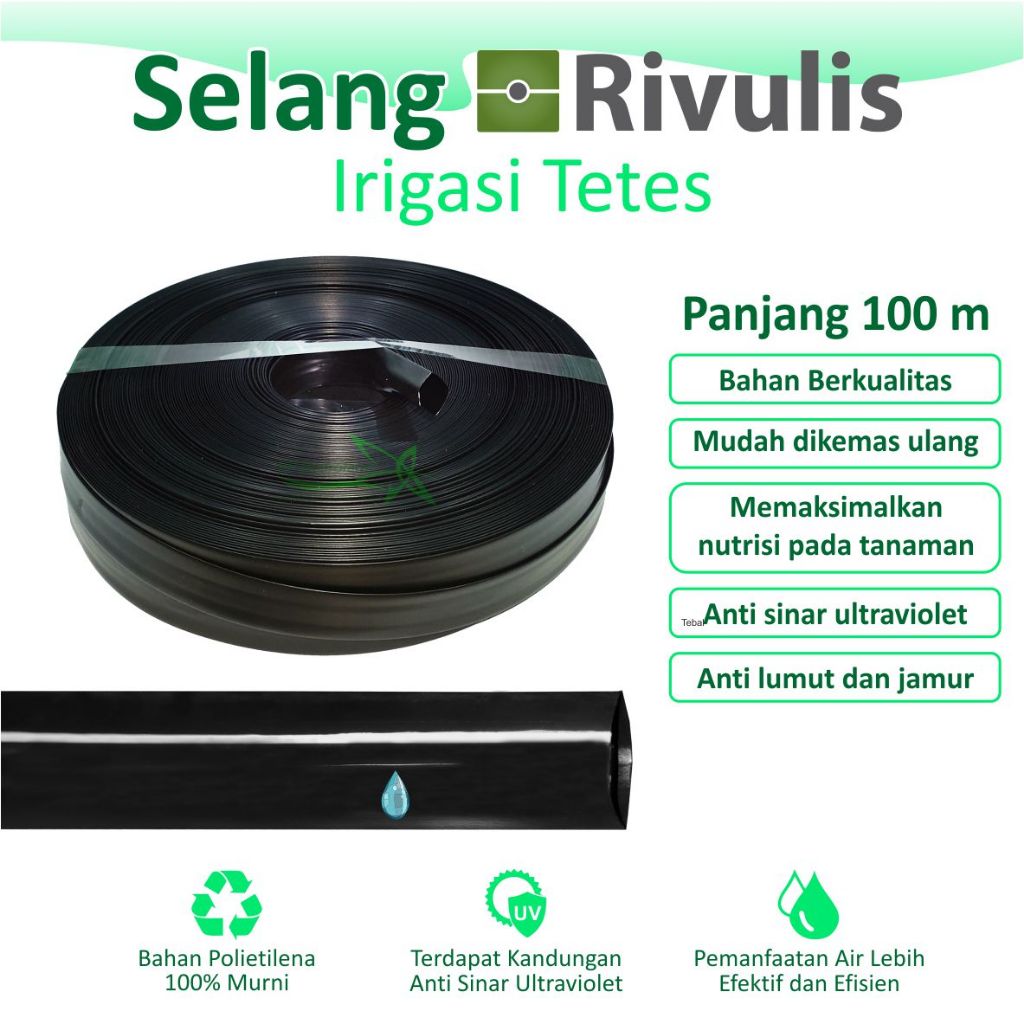 Jual Selang Irigasi Tetes Selang Drip RIVULIS TTAPE 16mm 5 Per 8 Inchi