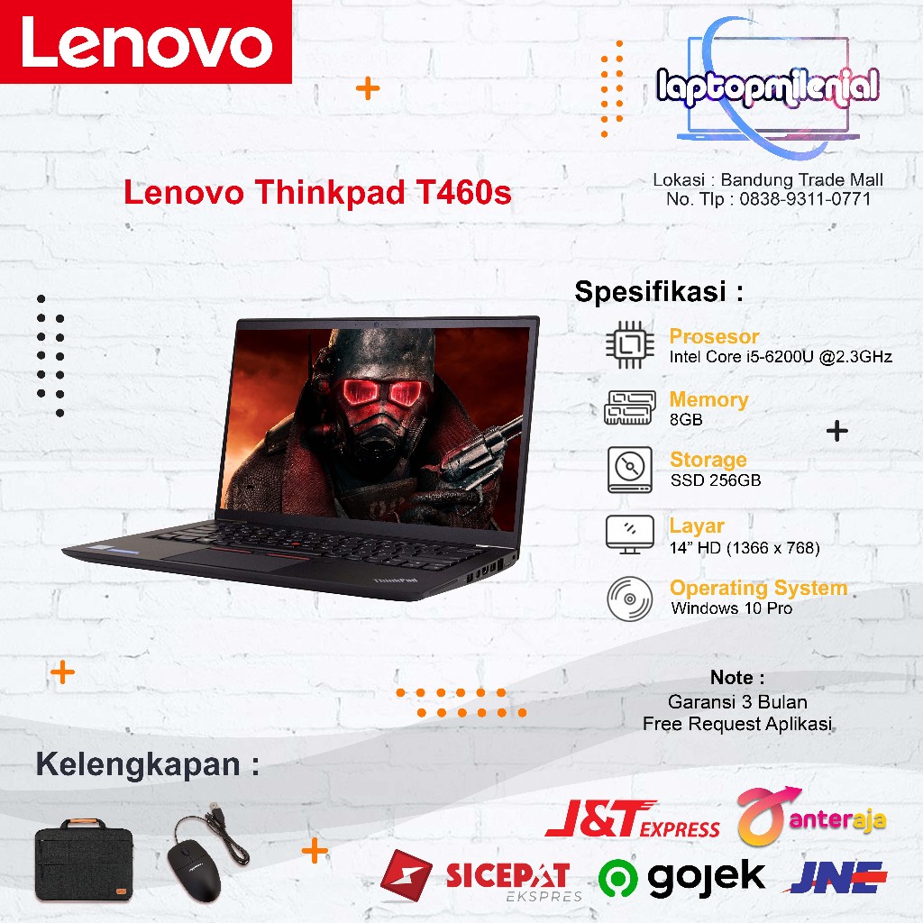 Jual Laptop Lenovo Thinkpad T460s Intel I5 Gen6 8GB SSD 256GB 14 Inch