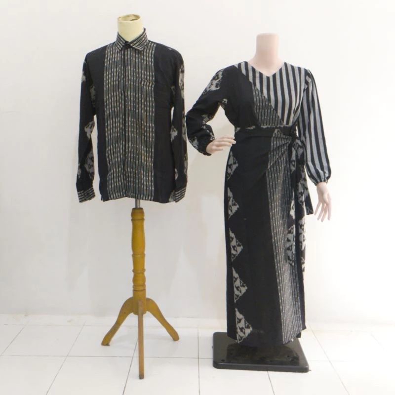 Jual MARLINE DRESS TENUN COUPLE Set Couple Prewedding Couple Tenun