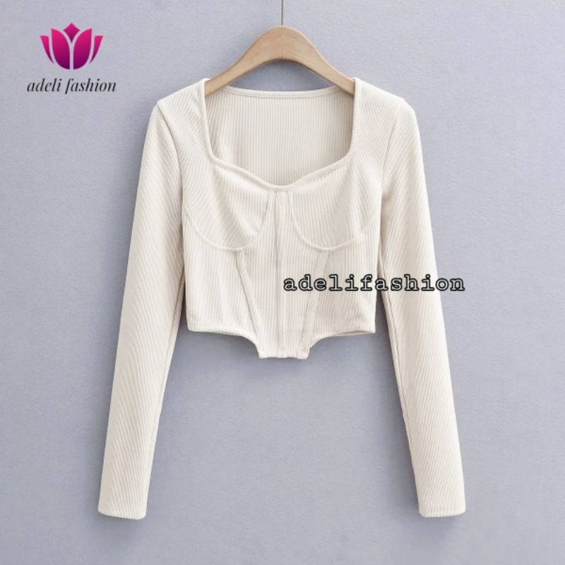 Jual Zelda Tara Crop Top Long Sleeve Crop Top Lengan Panjang Ctls