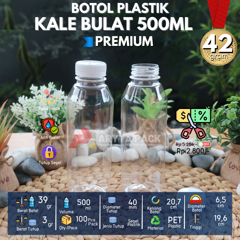 Jual Botol Plastik Pet Ml Kale Bulat Hr Premium Gr Minuman Jus