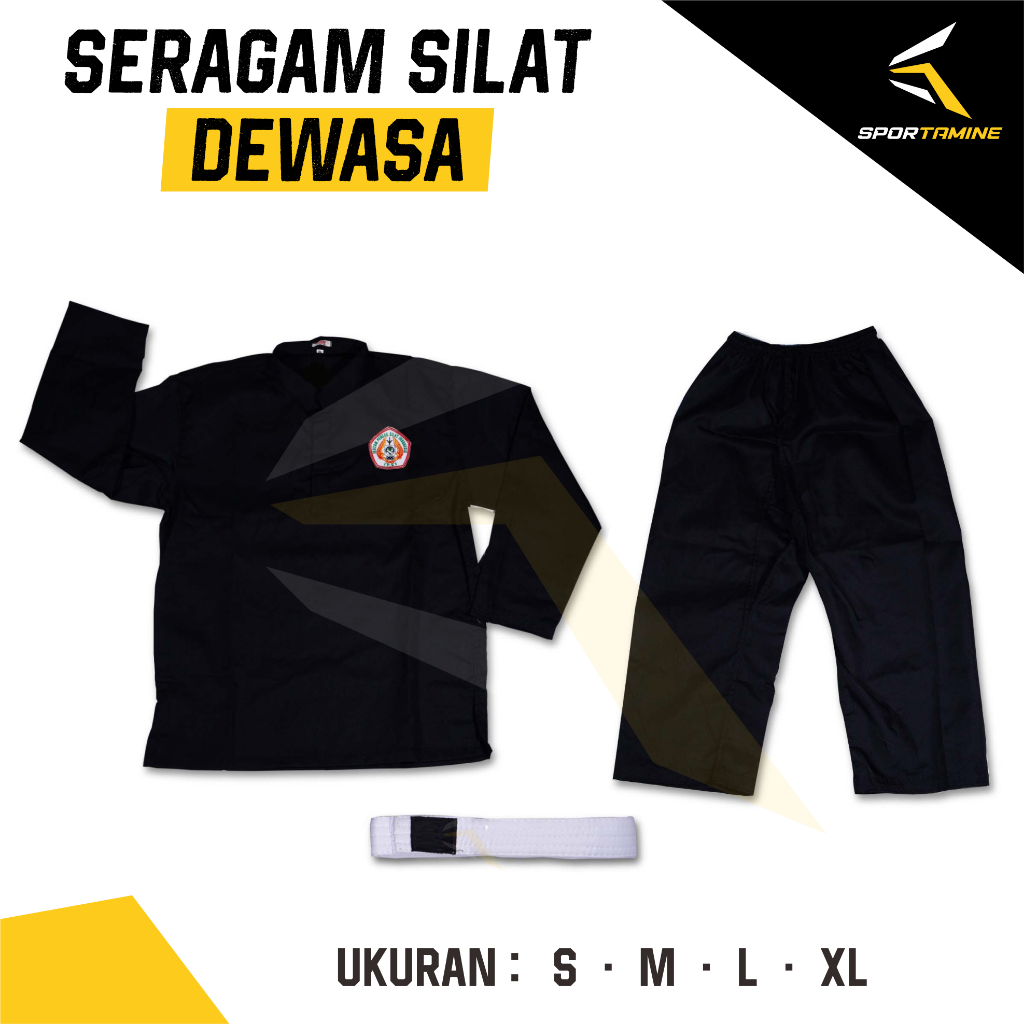 Jual Seragam Baju Pencak Silat Dewasa Ipsi Hitam Pemula Shopee