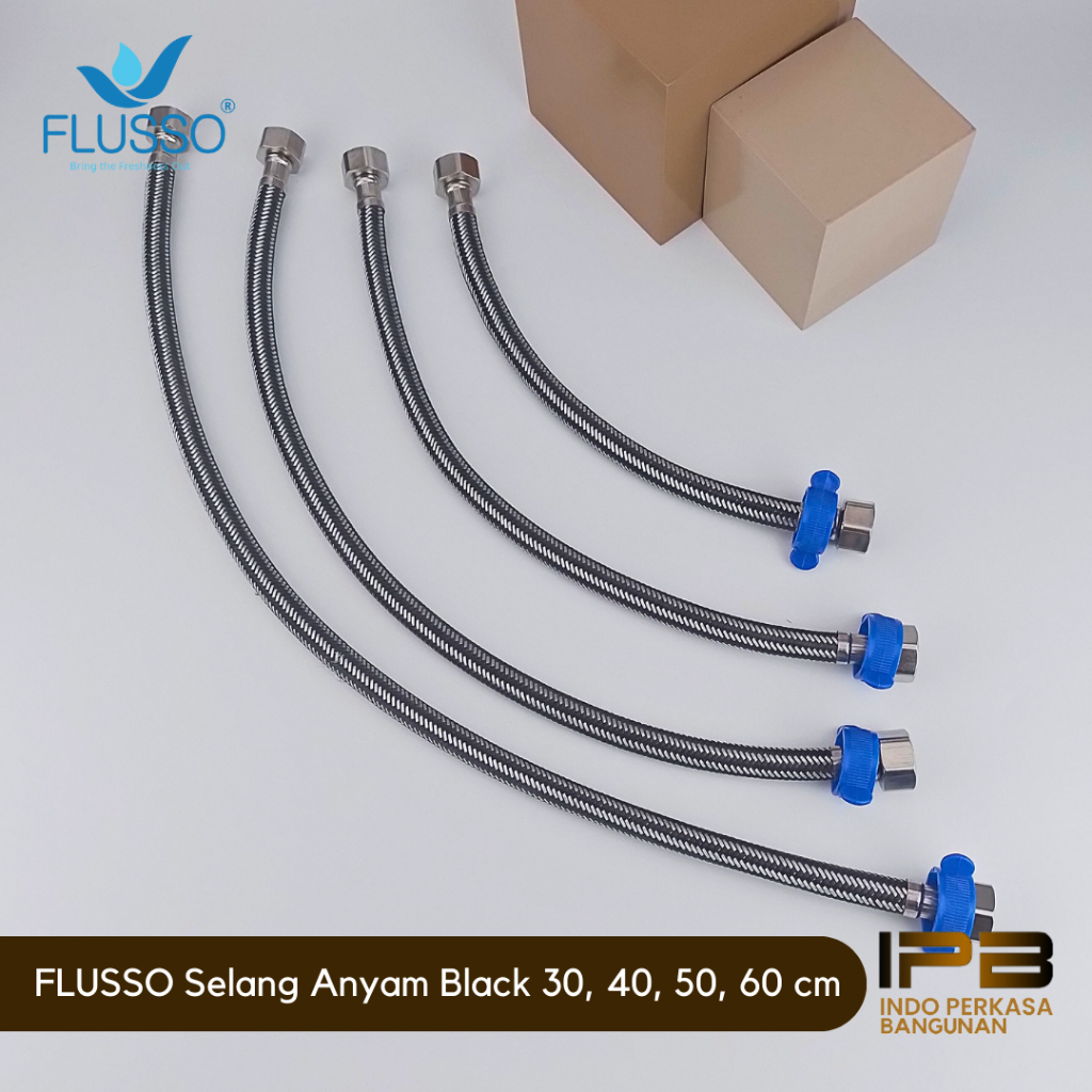 Jual FLUSSO Selang Fleksibel Anyam Selang Anyam Drat Kuningan Selang