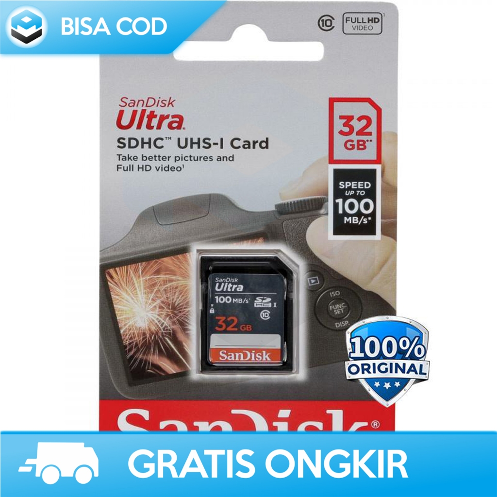 Jual SANDISK ULTRA SDHC XC KARTU MEMORI CLASS 10 SDCARD SDSDUNR 100MB S