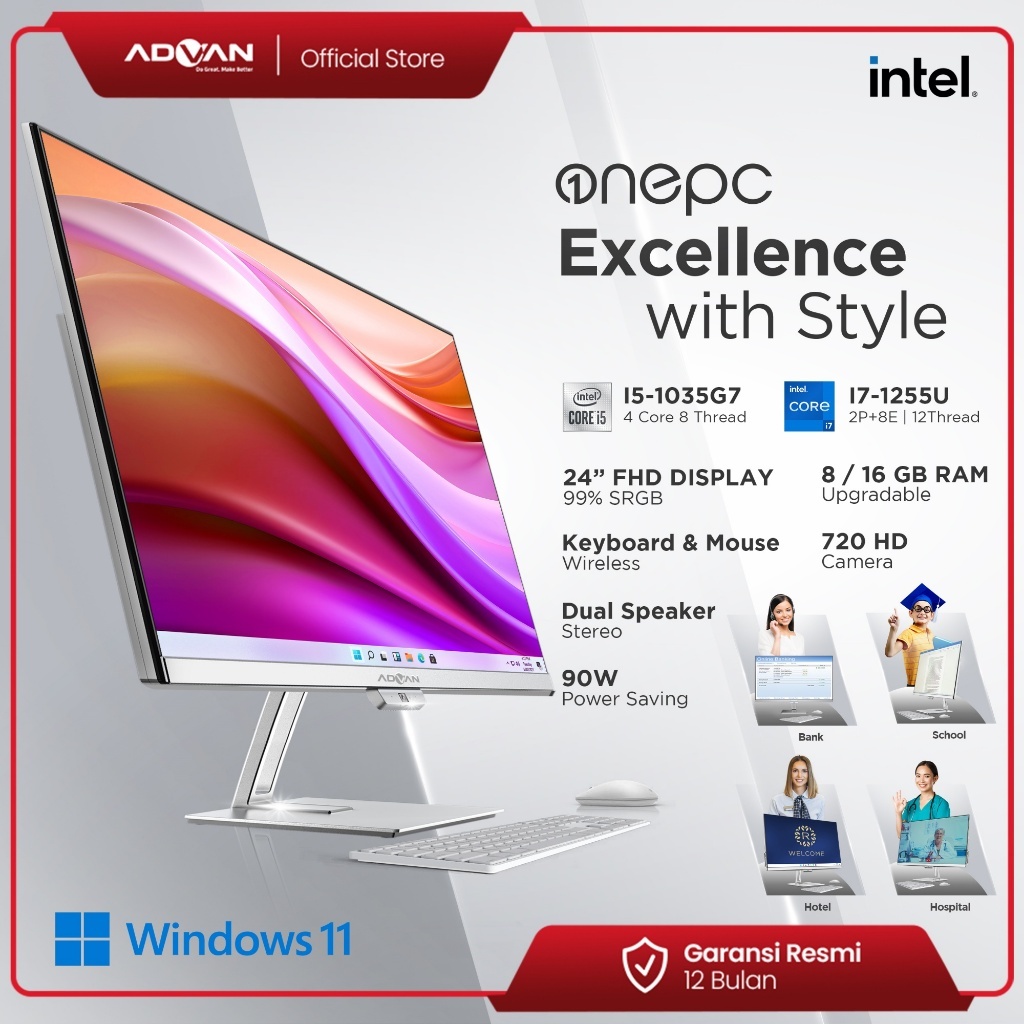 Jual Advan All In One PC AIO OnePC Intel I5 8 512GB I7 16 512GB Windows