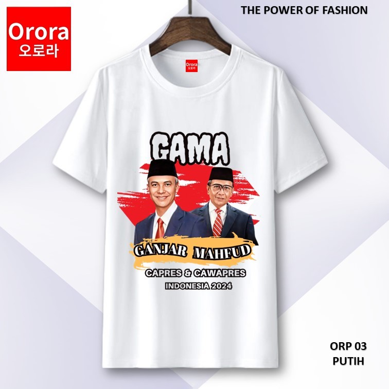 Jual Orora Kaos Distro Premium Ganjar Mahfud Capres Dan Cawapres 2024