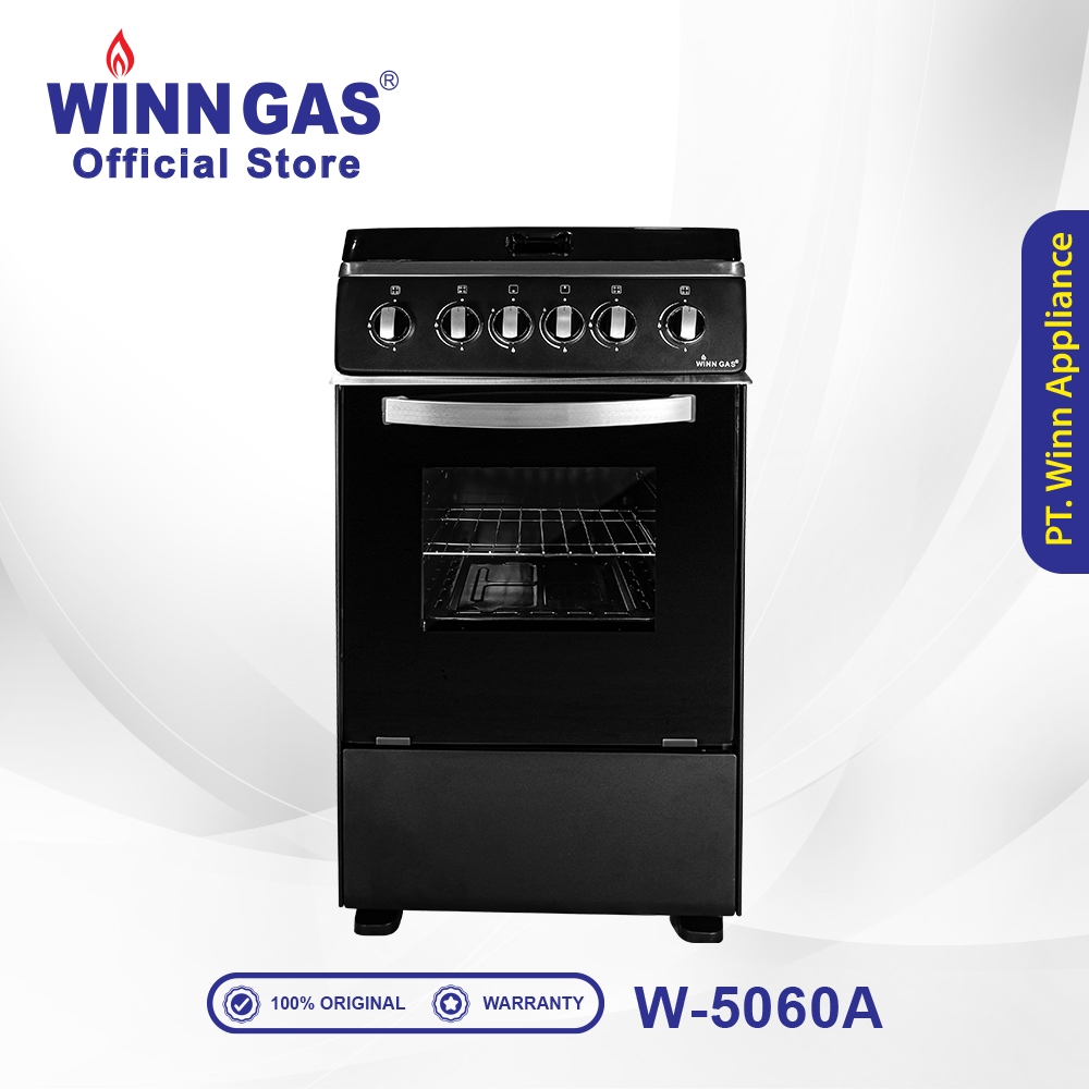 Jual Winn Gas Kompor Gas Free Standing 4 Tungku Oven W 5060 A Hitam