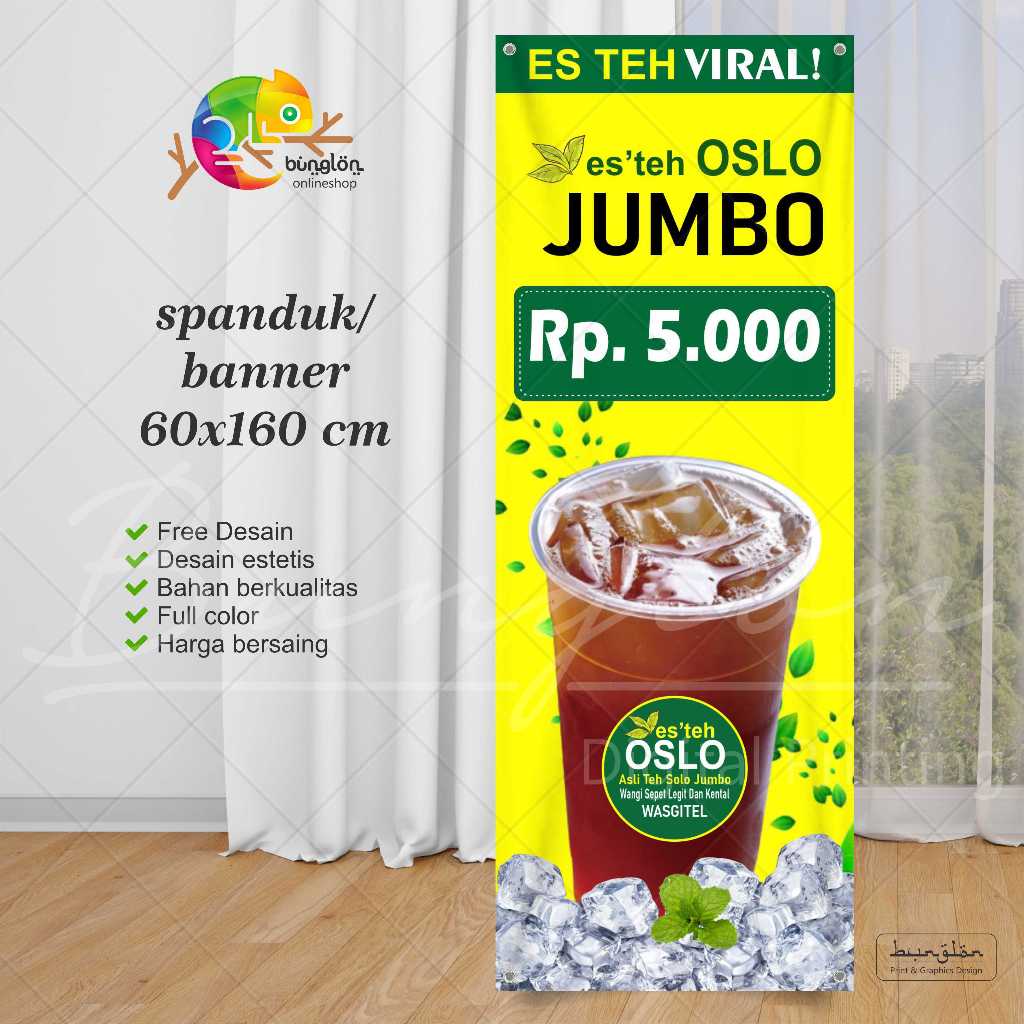 Jual Spanduk Banner Es Teh Oslo Jumbo Shopee Indonesia