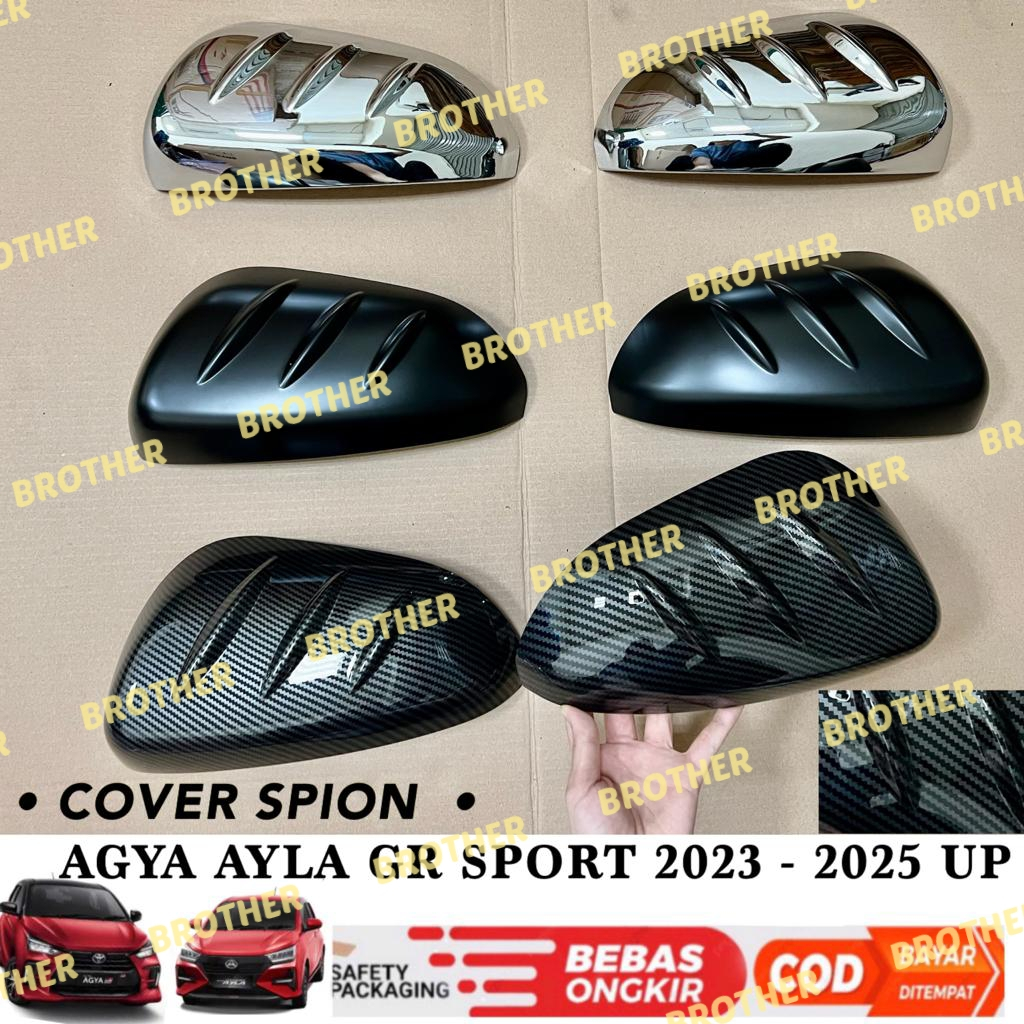 Jual Cover Spion Agya Ayla 2023 2024 2025 2026 Up Hitam Chrome Carbon