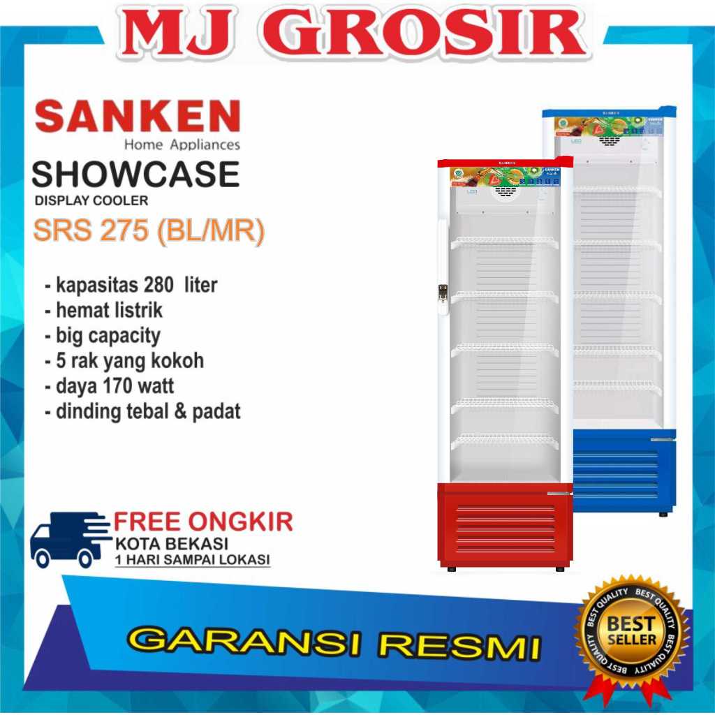 Jual SHOWCASE SANKEN SRS 279 275 5 RAK DISPLAY COOLER KULKAS LOW WATT