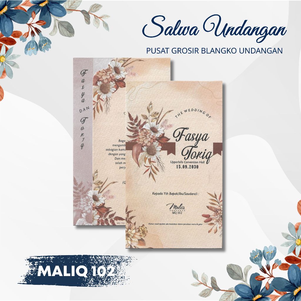 Jual Blangko Undangan Maliq 102 Harga Murah FREE File Setting Shopee