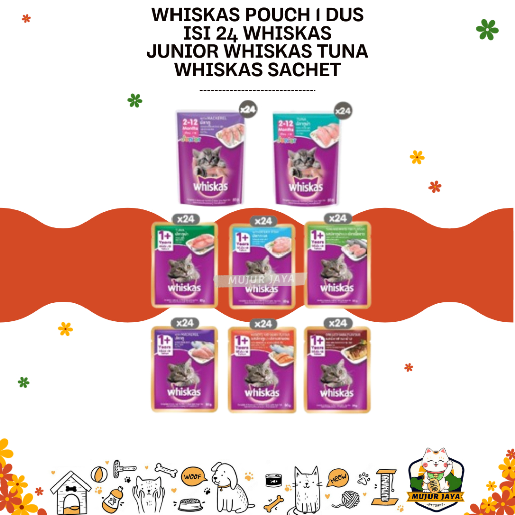 Jual Whiskas Makanan Kucing Basah Pouch All Varian 80 Gr 1 Dus Isi24