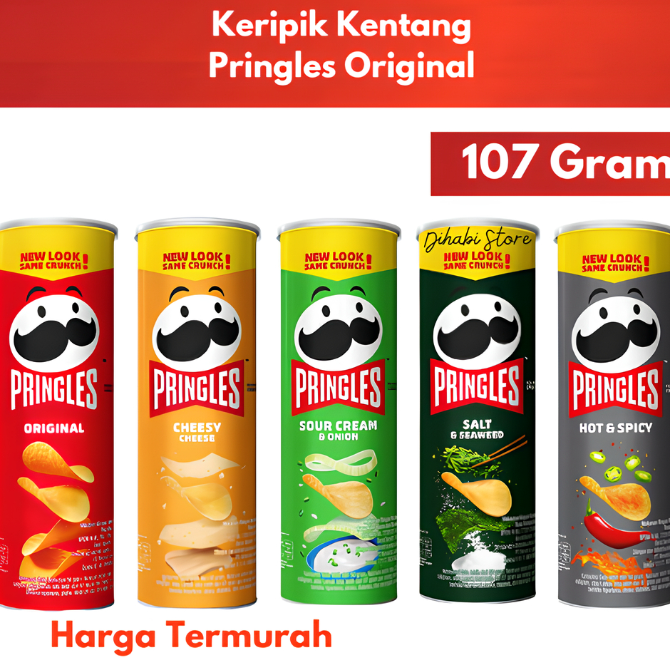 Jual Terupdate Pringles Potato Crisps 107 Gram Original Cheesy Cheese