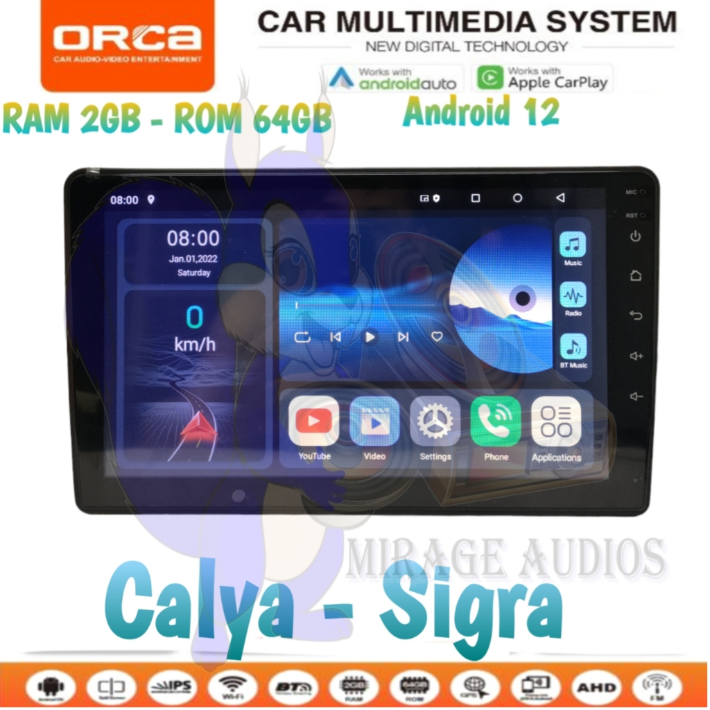 Jual Head Unit Android Orca Series Toyota Calya Daihatsu Sigra 9 Inch