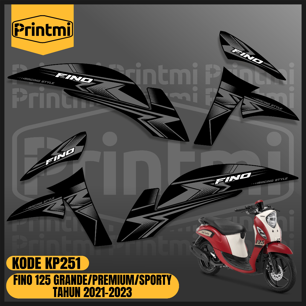 Jual Striping Stiker Motor Fino Grande Premium Sporty