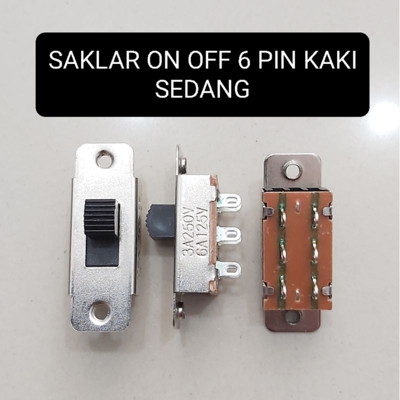 Jual Switch Saklar Geser 6 Pin Kaki Besar ON OFF Shopee Indonesia