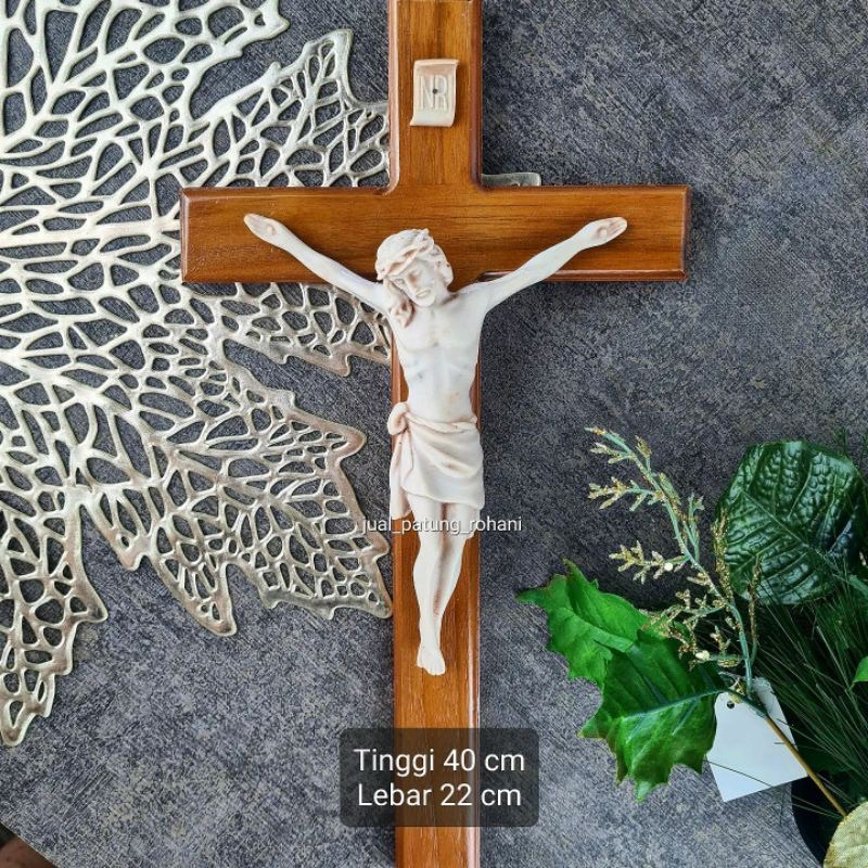 Jual Salib Dinding Kayu Jati Yesus 40 Cm Ip Shopee Indonesia