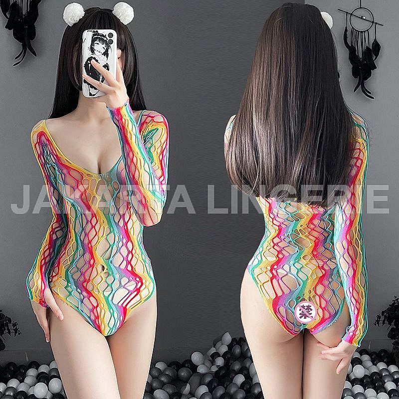 Jual Jakarta Lingerie Sexy Hot Bodystocking JLP109 Rainbow Girl Baju