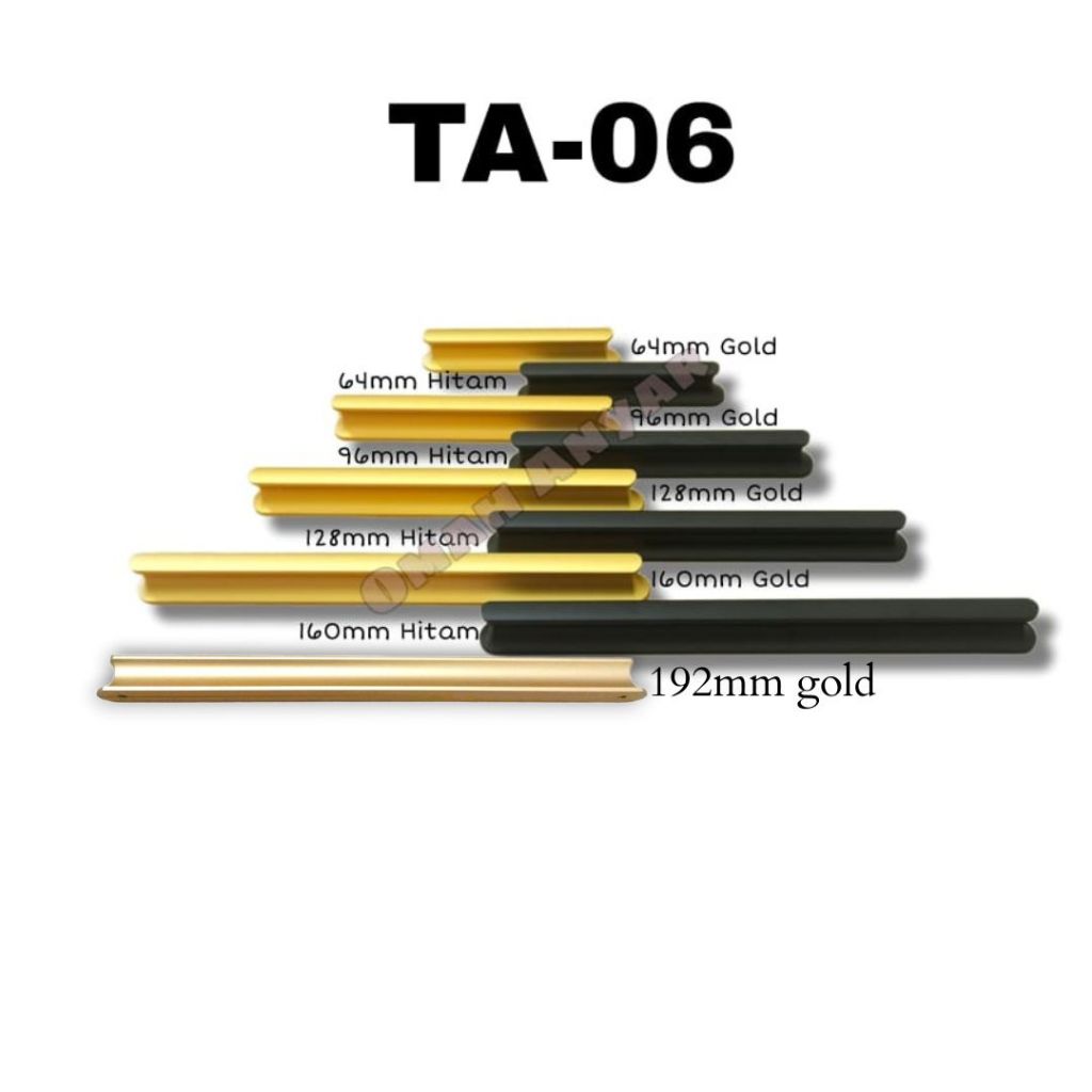 Jual Handle Pegangan Tarikan Aluminium TA 06 Huben Hitam Gold Shopee