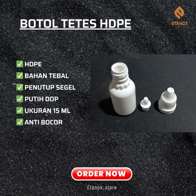 Jual BOTOL TETES MATA 15 ML SEGEL PUTIH HDPE POLOS Bahan Tebal Seperti