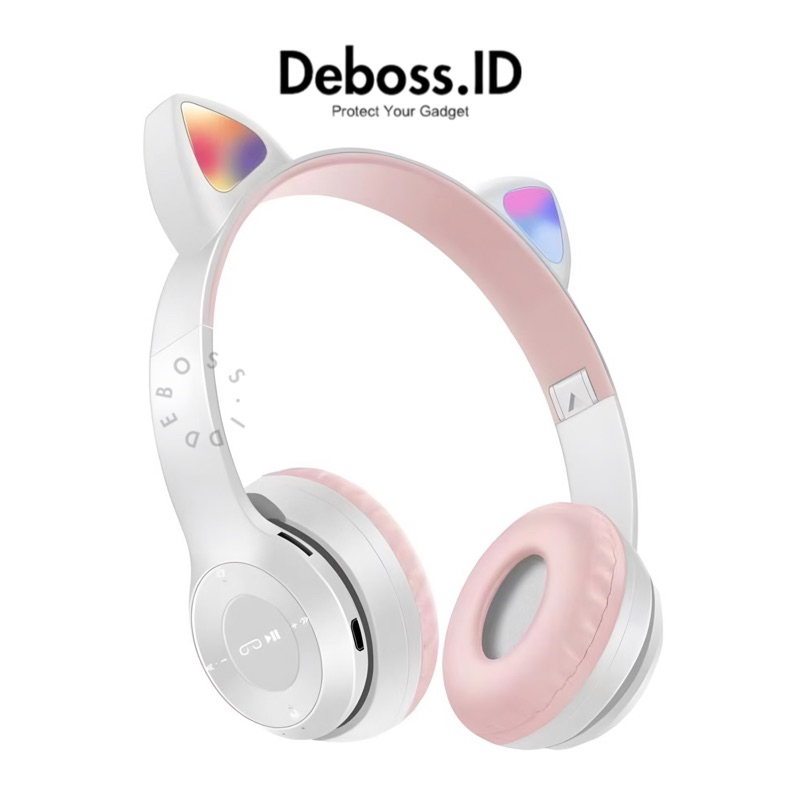 Jual Deboss P47M Headphone Headset Bluetooth Gaming Cat Ears Wireless