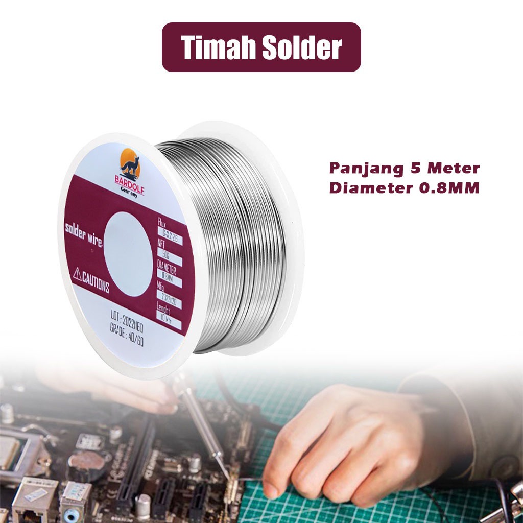 Jual OJIO Tinol Timah Solder 5 Meter 0 8mm Soldering Iron Core Wire