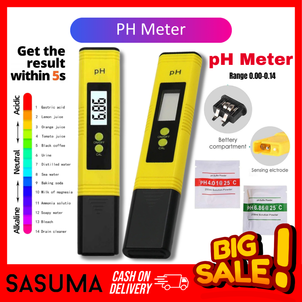 Jual Sasuma Ph Meter Ph Digital Tester Ph Alat Pengukur Keasaman