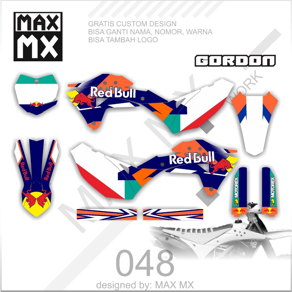 Jual Decal Stiker KlX 150 Gordon Supermoto Dekal Sticker Striping Klx