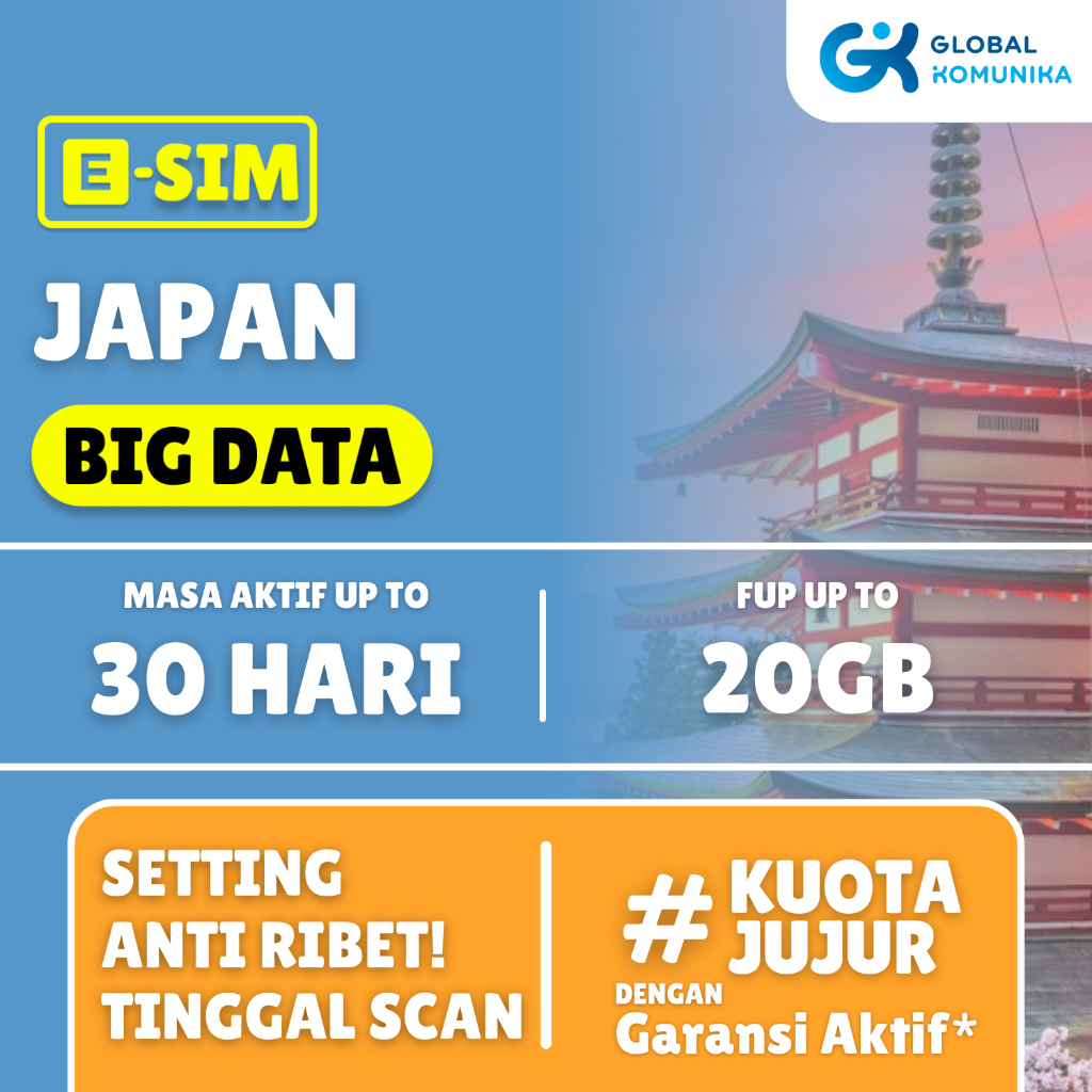 Jual Esim Japan Big Data Travel Sim Jepang Kuota Besar Global