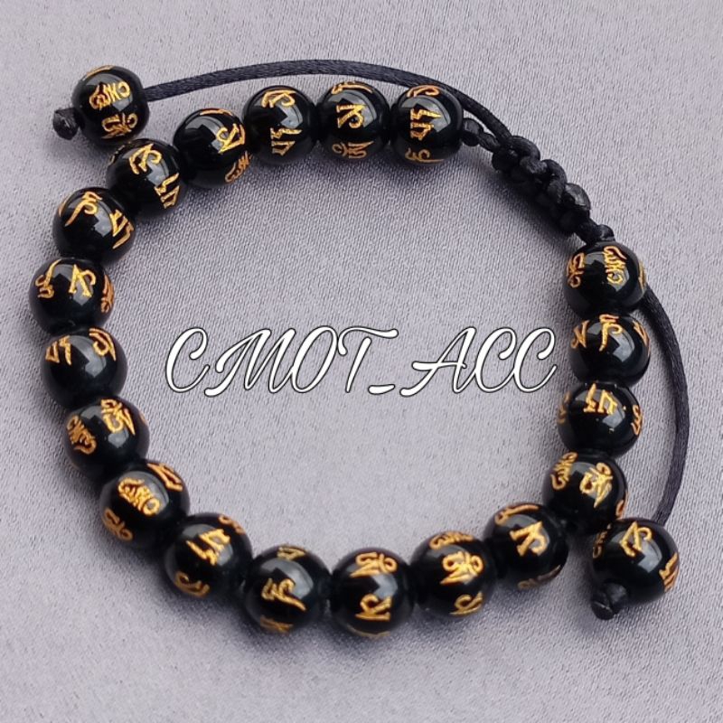 Jual Gelang Batu Tibet Mantra Hitam Shopee Indonesia