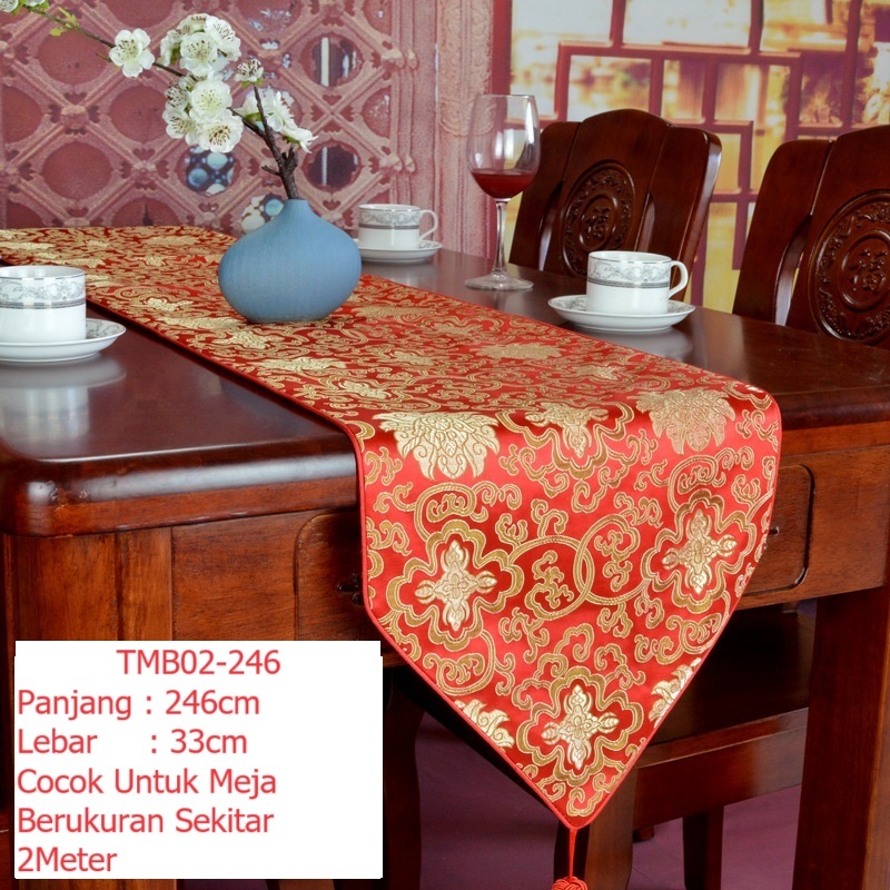 Jual Taplak Meja Table Runner Premium Tema Imlek Naga Sincia Cny