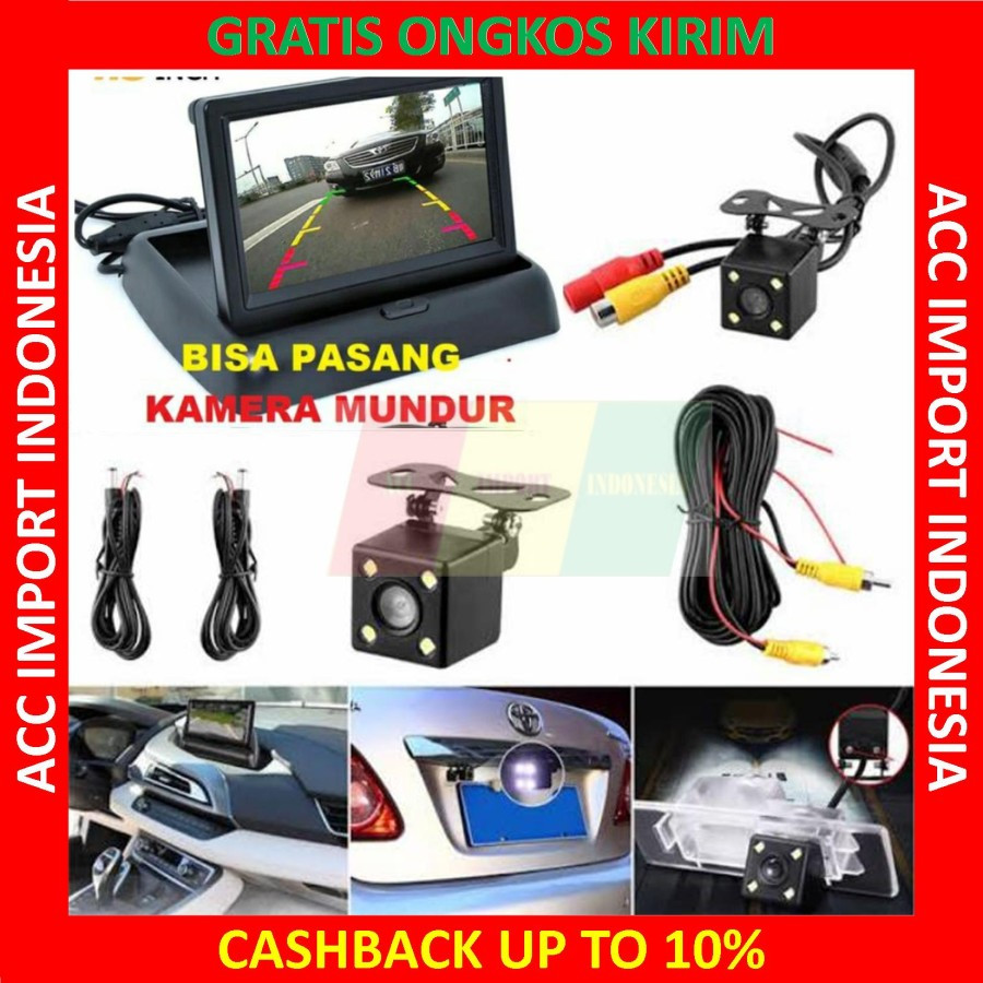 Jual Paket Monitor Tft Kamera Mundur Parkir Mobil Kabel Ccd Rear Car