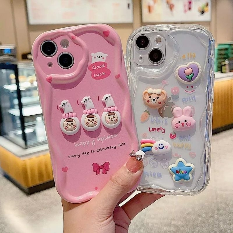 Jual Case Transparan Wave Bear Bunny Timbul Samsung A05S A05 A11 M11