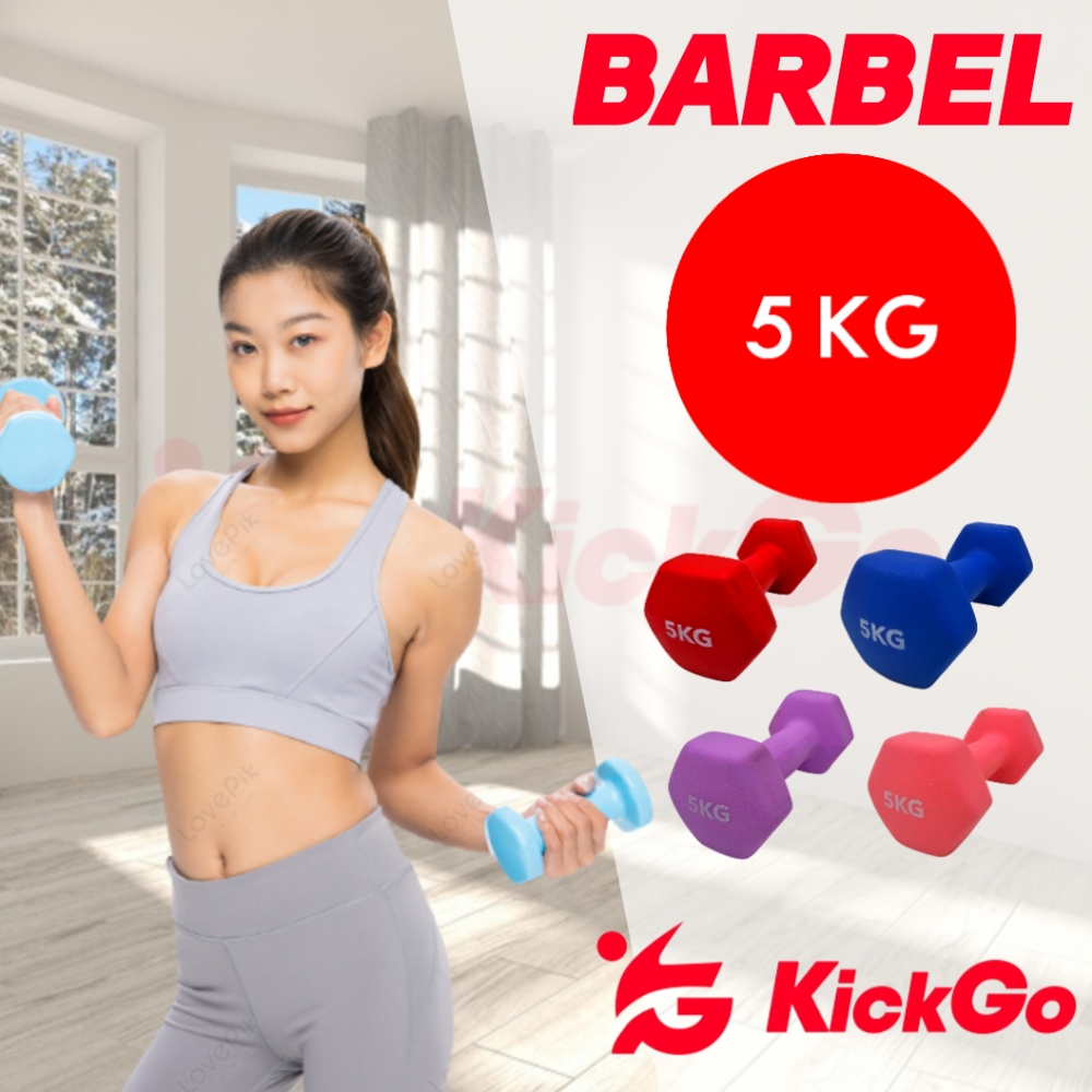 Jual KickGo Dumbell 5 Kg Barbel 5kg Dumbbell 5 Kg Barbel Vinyl Cewek