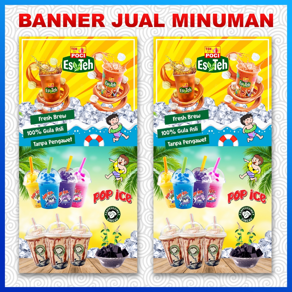 Jual Banner Spanduk Es Teh Jumbo Mix Banner Capcin Cappucino Banner