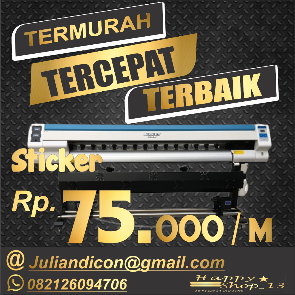 Jual Cetak Sticker Meteran Vinyl Graftek Transparan One Way Shopee