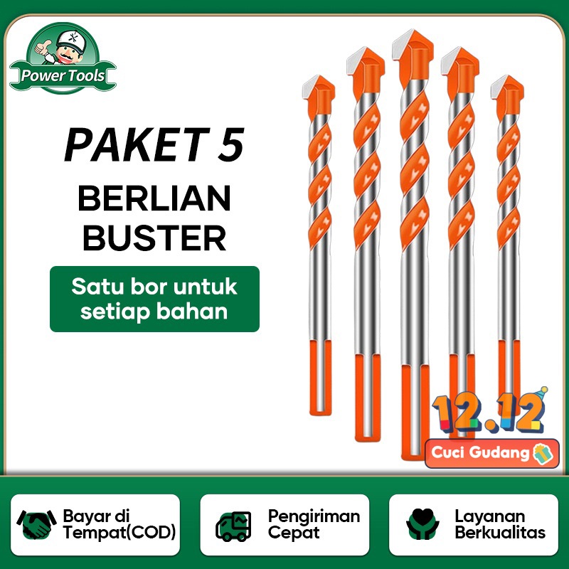 Jual ISKU Mata Bor Drill Set 5 Pcs Multi Purpose Bor Besi Kayu Beton