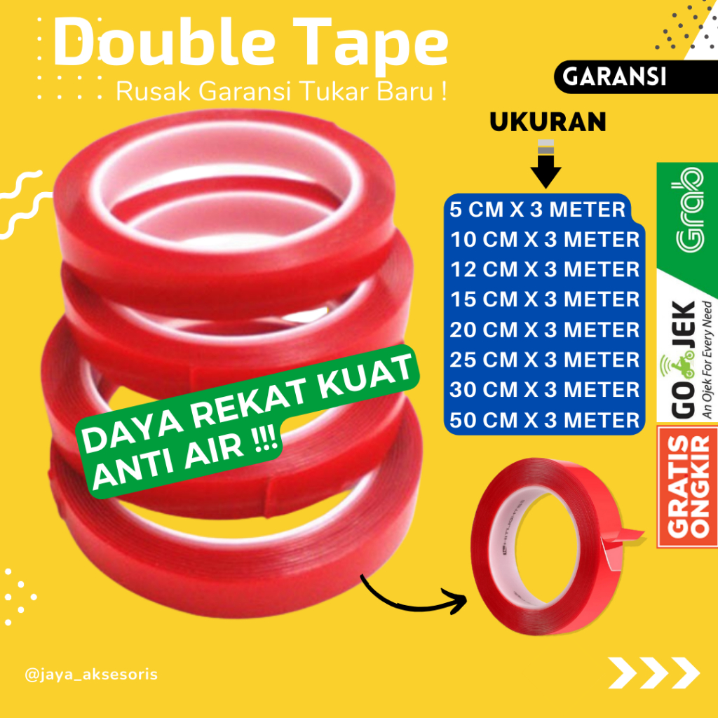 Jual DOUBLETIP SUPER LENGKET 3M BENING KUAT DOUBLE TAPE NANO FOAM MAGIC